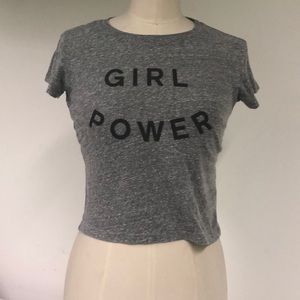gray GIRL POWER brandy melville shirt